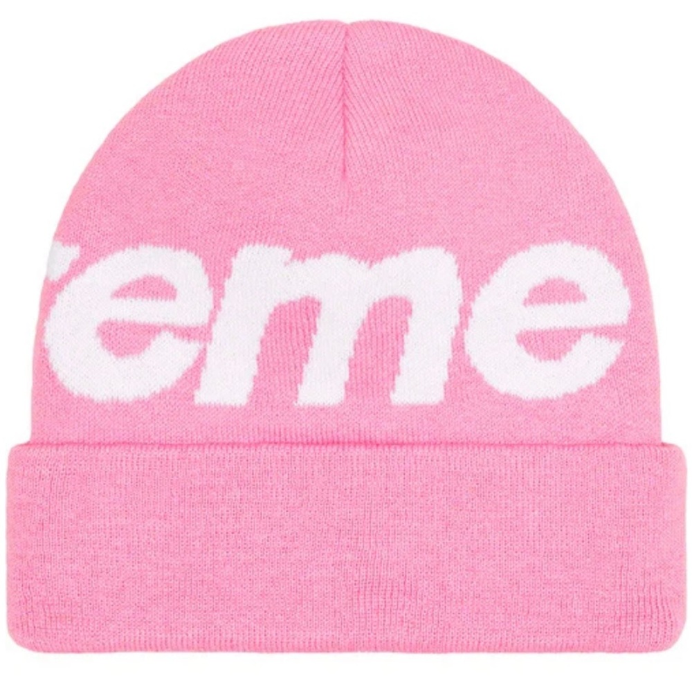 Supreme Pink Big Logo Beanie - Picture 2 of 4